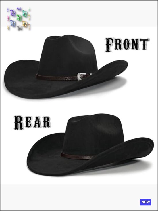 Felt Cowboy Hat Shapeable Wide Brim Cattleman Western Unisex Adjustable main image 4
